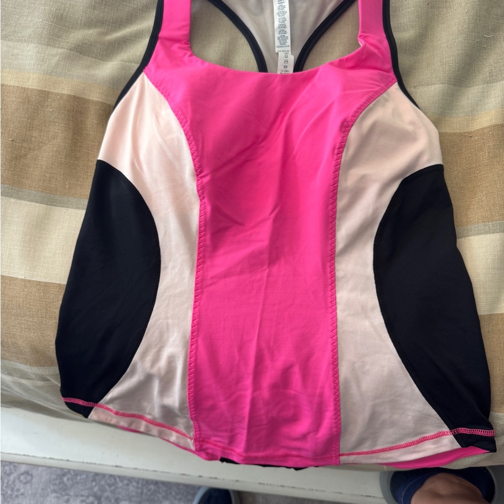 Lululemon Athletica Pink and Black Tank Top